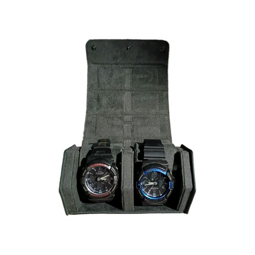 Leather watch roll for - leather, two