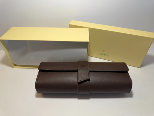 Luxury brown leather watch - leather,