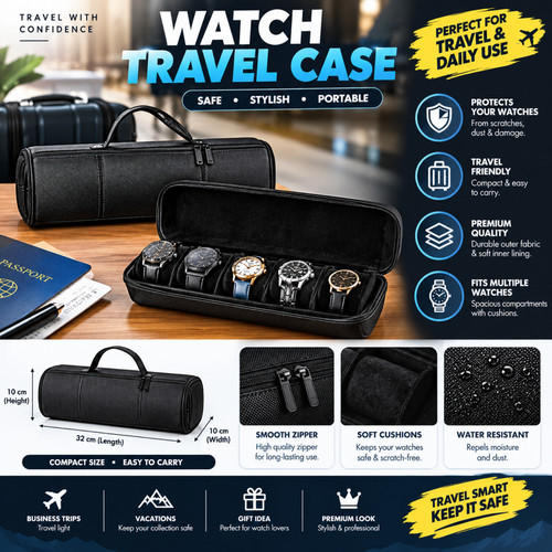 Travel watch case slot roll - case, 5