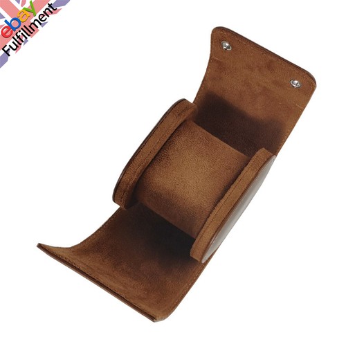 Brown watch roll - watch, case