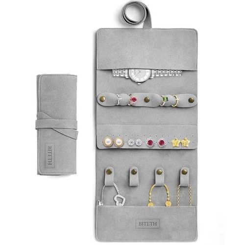 Leather travel jewelry roll - jewelry,